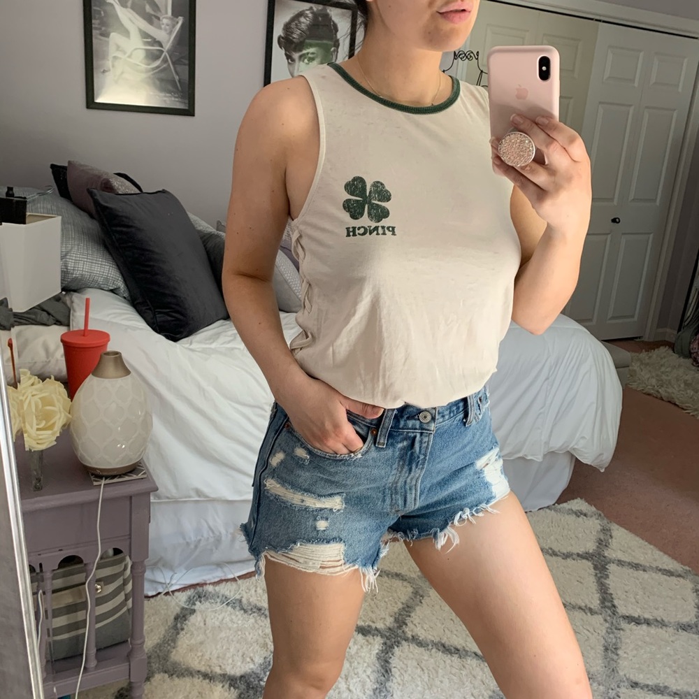 Cream Shamrock Tank